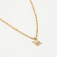 Initial ketting vintage M goudkleurig