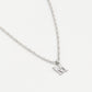 Initial ketting vintage M zilverkleurig