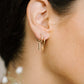 Oorring met ruit hanger goudkleurig