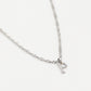 Initial ketting vintage P zilverkleurig