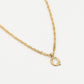Initial ketting vintage Q goudkleurig
