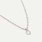 Initial ketting vintage Q zilverkleurig