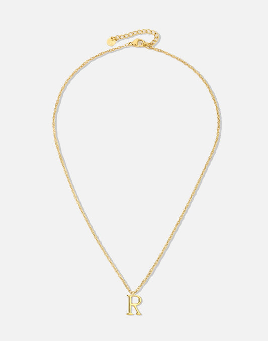 Initial ketting vintage R goudkleurig