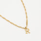 Initial necklace vintage R gold-colored