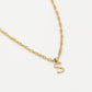 Initial ketting vintage S goudkleurig