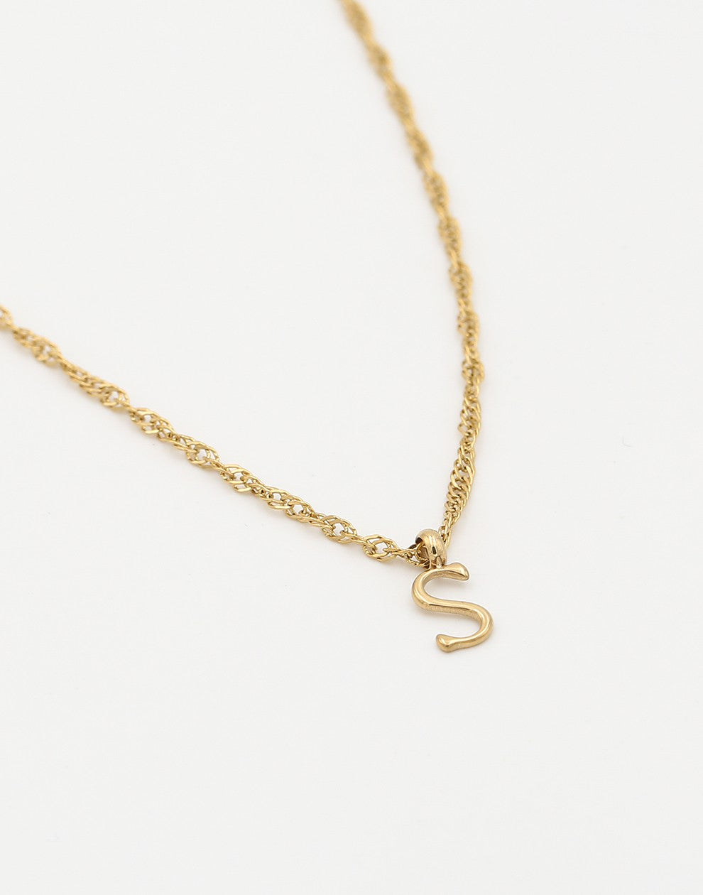 Initial ketting vintage S goudkleurig