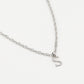 Initial ketting vintage S zilverkleurig