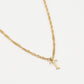 Initial ketting vintage T goudkleurig