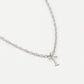 Initial ketting vintage T zilverkleurig
