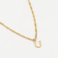 Initial ketting vintage U goudkleurig