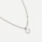 Initial ketting vintage U zilverkleurig