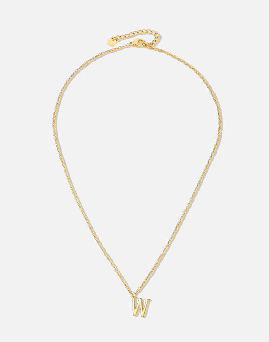 Initial ketting vintage W goudkleurig