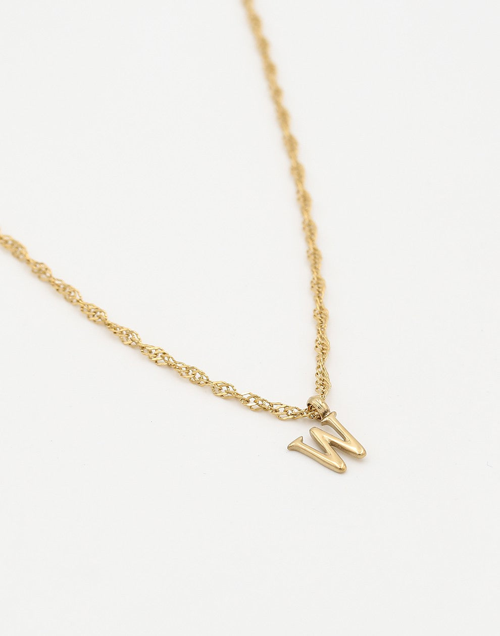 Initial ketting vintage W goudkleurig