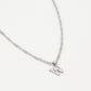 Initial ketting vintage W zilverkleurig