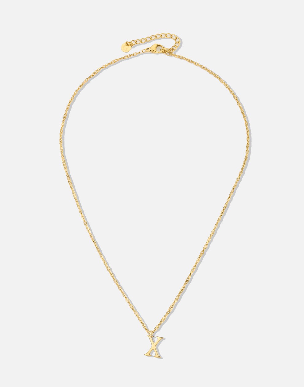Initial ketting vintage X goudkleurig