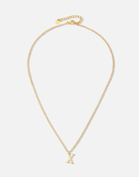 Initial ketting vintage X goudkleurig