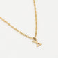Initial ketting vintage X goudkleurig