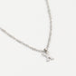 Initial ketting vintage X zilverkleurig