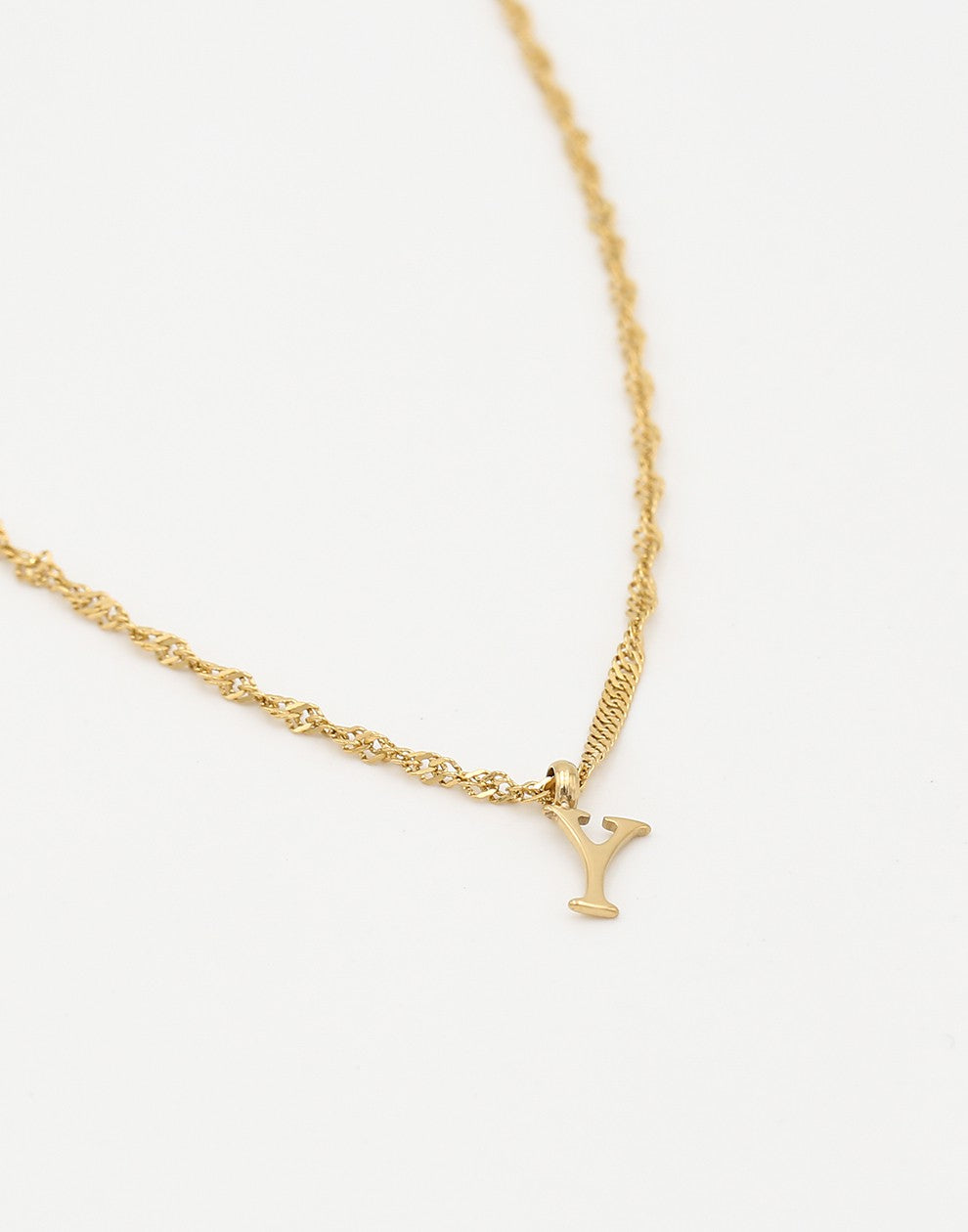 Initial ketting vintage Y goudkleurig