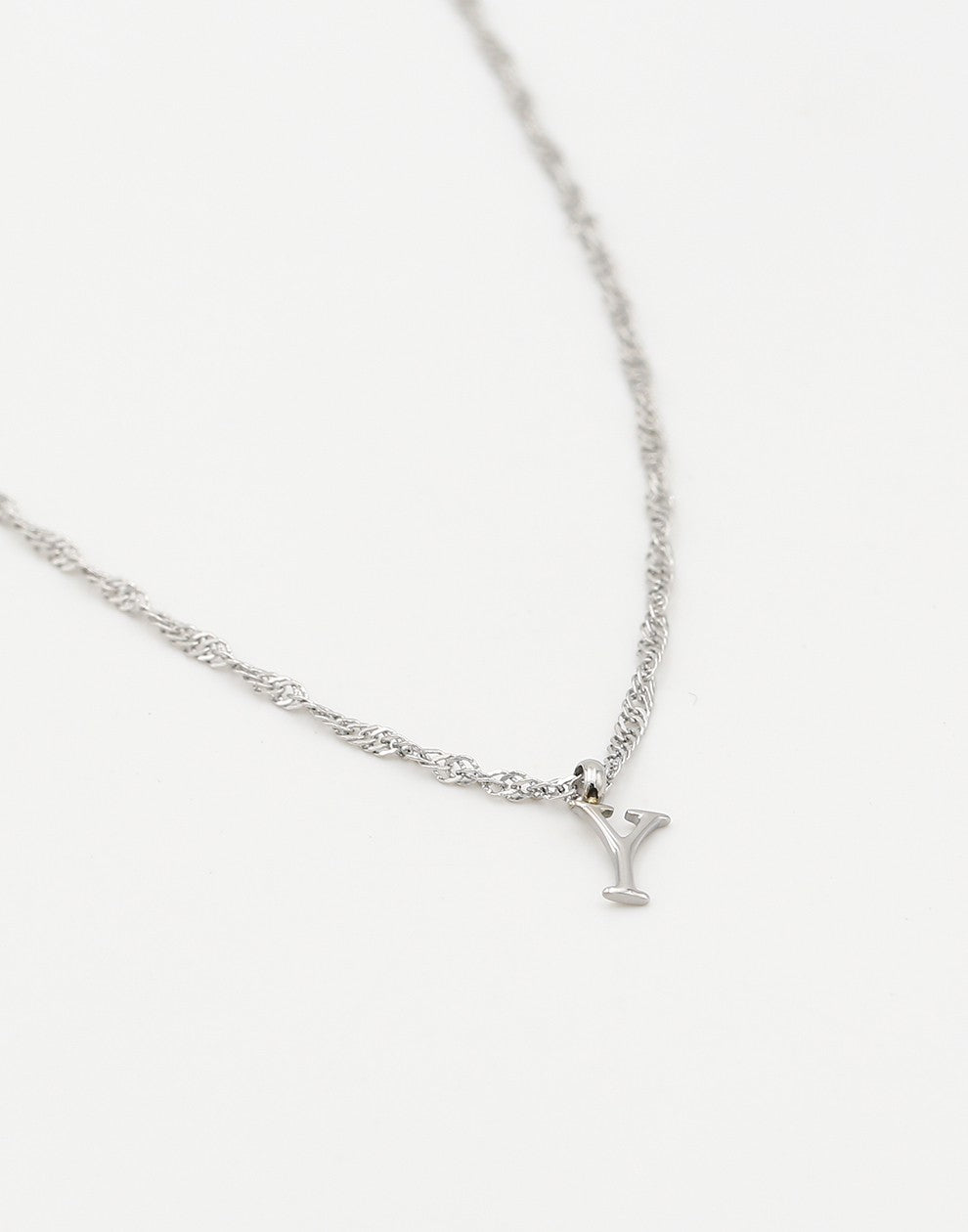 Initial ketting vintage Y zilverkleurig