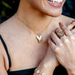 ketting vintage hart met parels goudkleurig