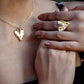 ketting vintage hart met parels goudkleurig