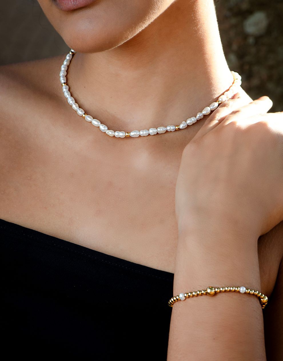 armband bolletjes met parels