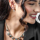 Studs ster met steentjes zilverkleurig