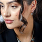 Studs staafje met chain zilverkleurig