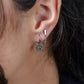 Studs staafje met chain zilverkleurig