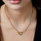 tennis ketting met hart slot goudkleurig