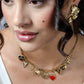 Bedelketting multi hartjes goudkleurig