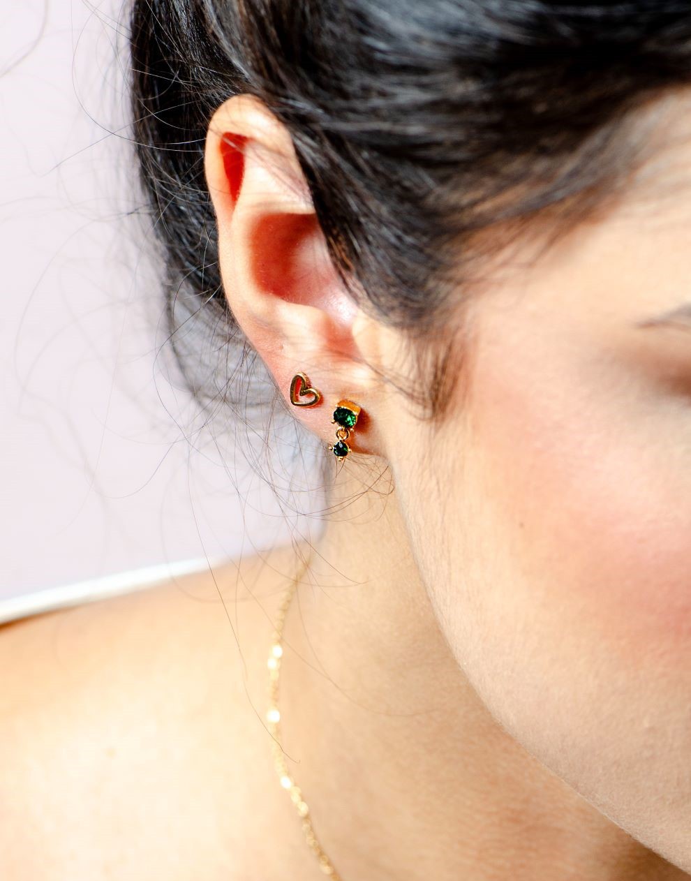 studs vintage open hartjes goudkleurig