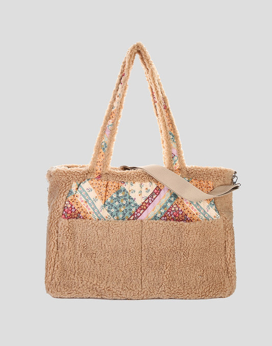 Shopper tas teddy bloemetjes