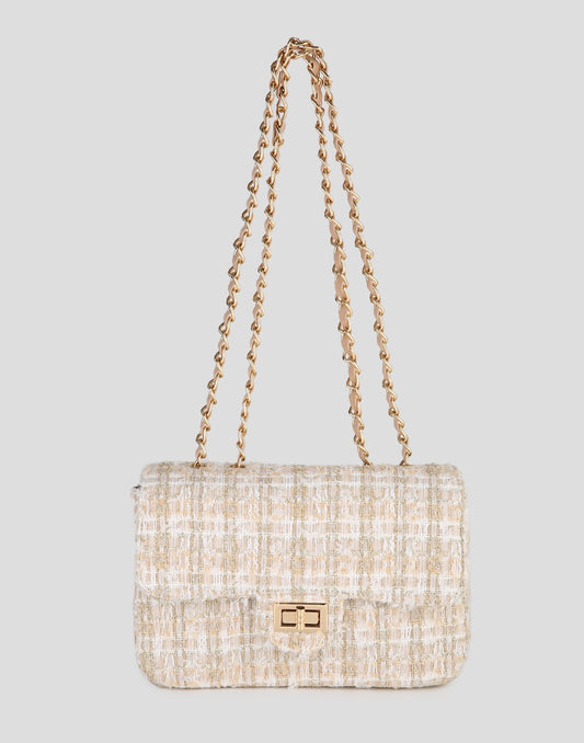 Luxe crossbody tas beige