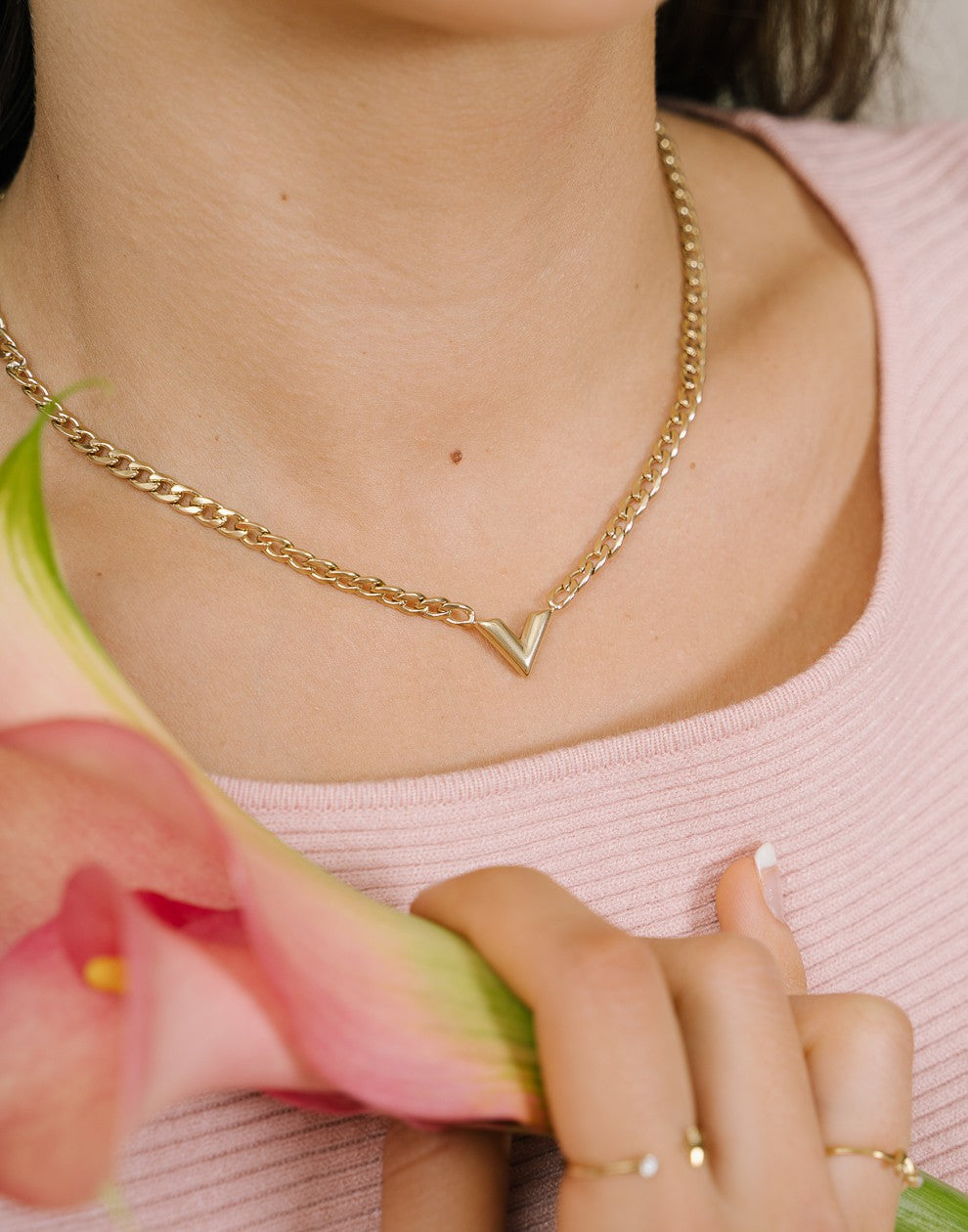 Schakelketting v goudkleurig grof