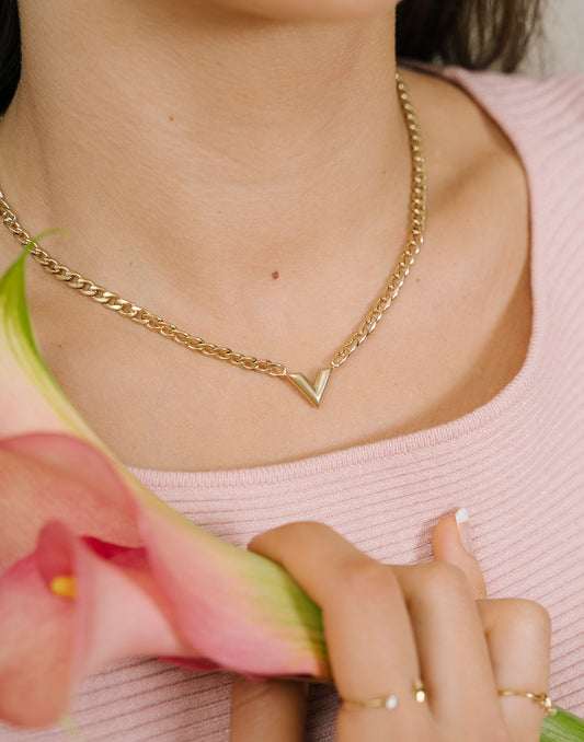 Schakelketting v goudkleurig grof