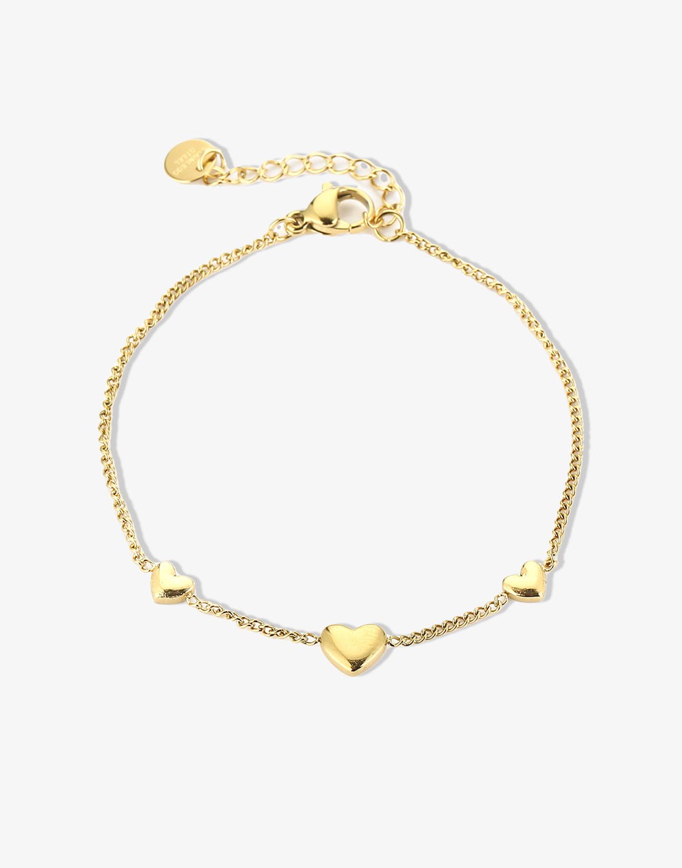 Triple hartjes armband goudkleurig