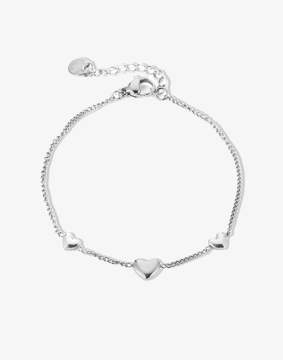 Triple hartjes armband zilverkleurig