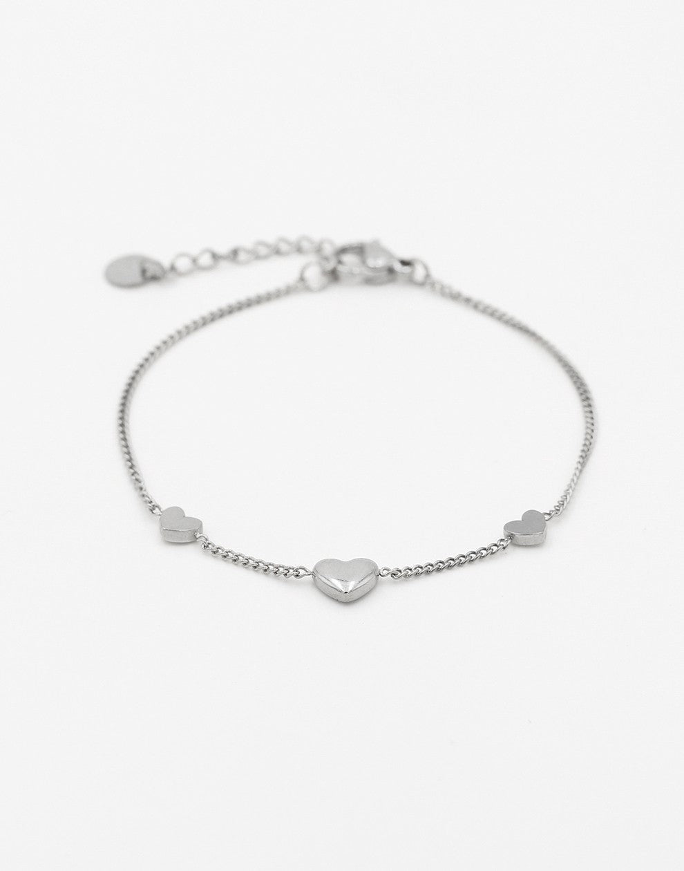 Triple hartjes armband zilverkleurig