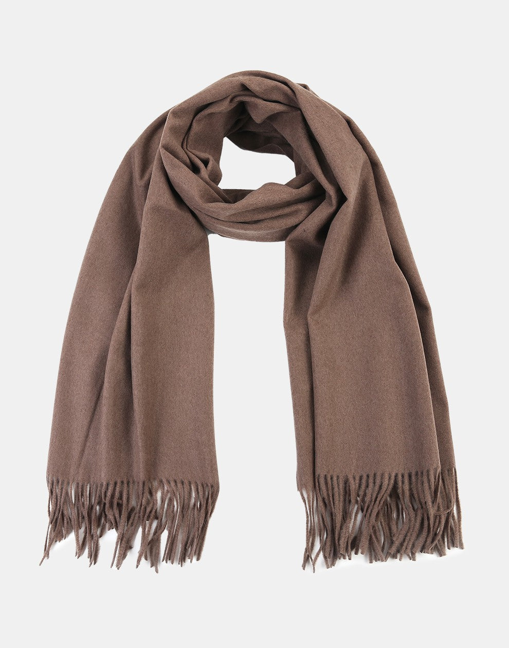 Effen wintersjaal coffee