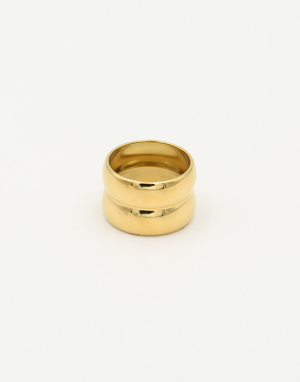 Dubbele ring chunky goudkleurig