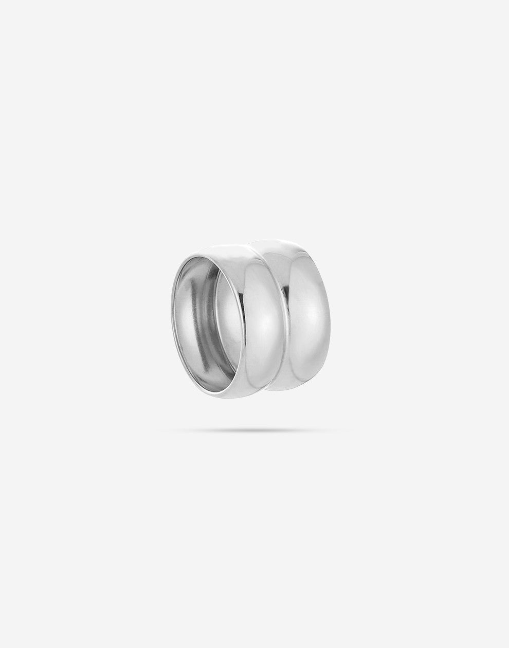Dubbele ring chunky zilverkleurig