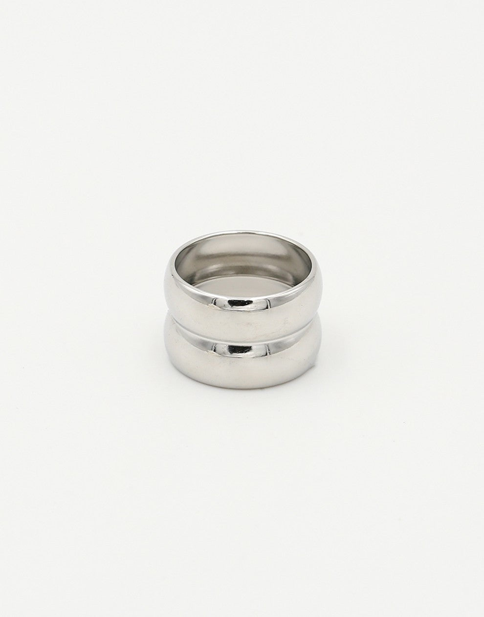 Dubbele ring chunky zilverkleurig