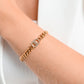 Armband DD met strass goudkleurig