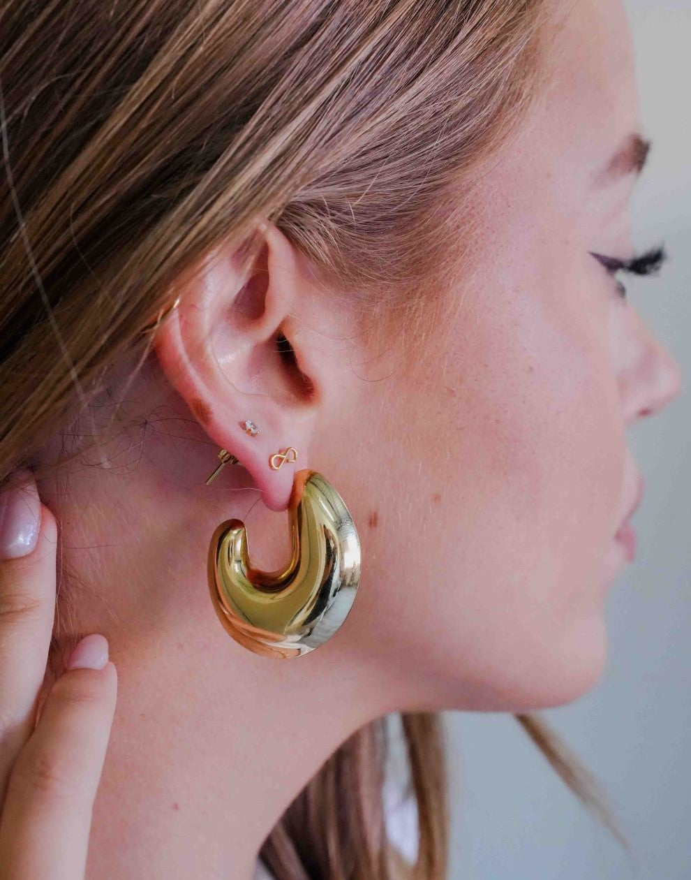 chunky statement hoops goudkleurig