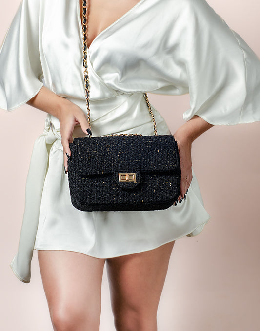 Luxe crossbody tas zwart