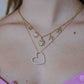 ketting hart met parels goudkleurig