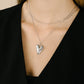 ketting vintage hart met parels zilverkleurig