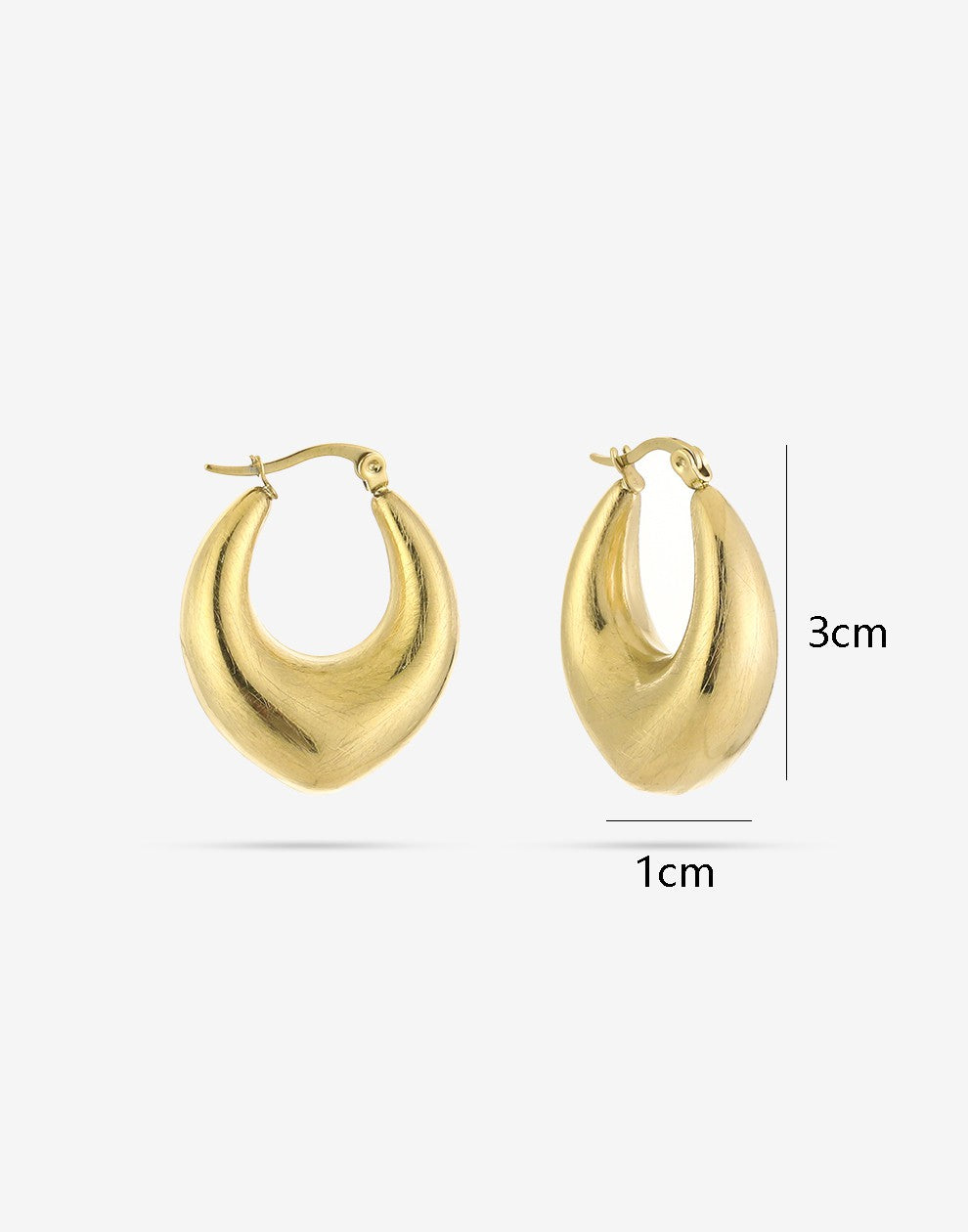 chunky matte goudkleurig vintage hoops